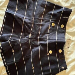 The Limited Navy Striped Button Nautical Shorts- Size 6